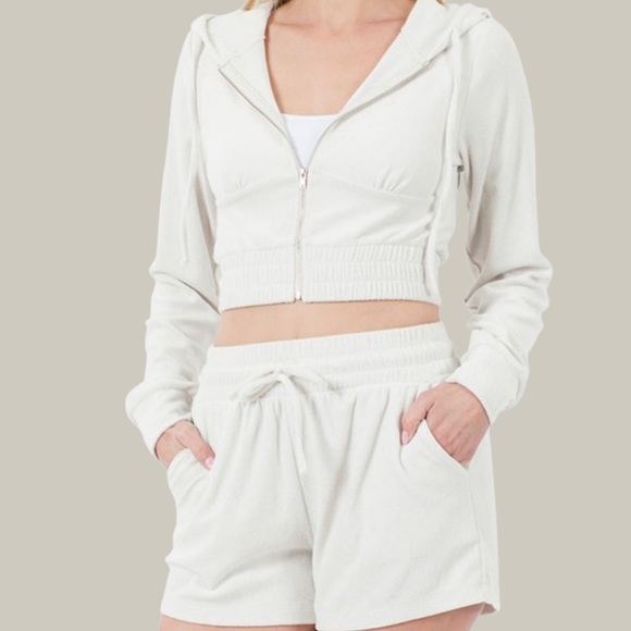 Tops - Cropped Hoodie & Short Set